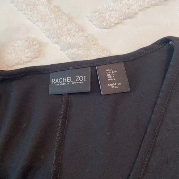 Rachel Zoe black knit faux wrap top. SZ Large - Picture 3 of 6